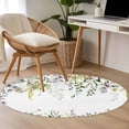 thumbnail image 3 of Area Rug 48in, Summer Eucalyptus Leaves Floor Carpet Living Room Rug, Farmhouses Leaves Non-Slip Welcome Mat Indoor Rugs for Bedroom Dining Room, 3 of 9