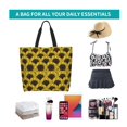 thumbnail image 6 of Bingfone Canvas Tote Bag for Women with Inner Pocket Aesthetic Cute Shopping Tote Bags Reusable Grocery Bags- Sunflowers 3, 6 of 8