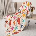 thumbnail image 3 of Gaeub Crabs And Seastars Print Flannel Throw Blanket, Home Fleece Throw Blanket for Couch or Bed,Decorative Blankets,Lightweight Fuzzy Flannel Blanket-40"x30", 3 of 6