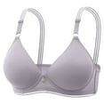 thumbnail image 2 of Women's Push Up Wireless T-Shirt Bra - Padded Plunge No Underwire, Comfortable Bralette, Perfect for Daily, Casual & Travel Use Light Blue 38, 2 of 6