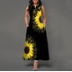 thumbnail image 2 of Vestido largo informal sin mangas con estampado de flores para mujer, cuello en V, estilo bohemio retro, 2 of 5