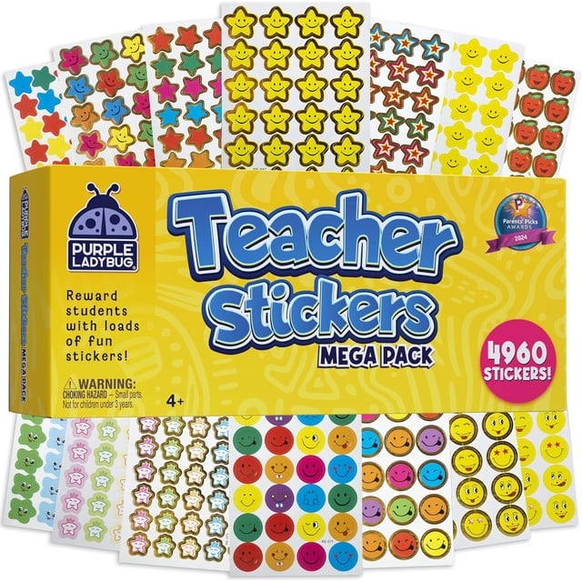 Fafa-49 60 Autocollants pour Enseignants Méga Pack Valeur - Autocollant Étoile de Récompense pour Enfants, Essentiels de Classe pour Étudiants, Fournitures pour Enseignants Fournitures de Classe et de Rentrée pour Enfants - Cadeaux pour Étudiants