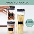 thumbnail image 4 of Set de 7 recipientes para comida, apilables, herméticos, 1,9 L, 1,2 L, 0,8 L, 4 of 6