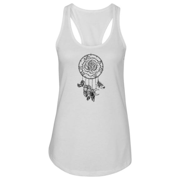 Dream Catcher With Rose Flower Tank Women -Image by Shutterstock, Female Large