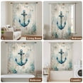 thumbnail image 6 of Teal Anchors Coastal Sheer Curtains 54 Inches Long, Vintage Summer Beach Nautical Light Filering Curtains, Breathable Simi Curtain Privacy Drapes for Kitchen Bathroom Small Window Treatment, 6 of 9