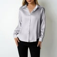 thumbnail image 6 of Olyvenn Womens Soft Satin Silk Leopard Button Down Shirts for Women Silky Long Sleeve Work Shirt Dress Blouses Tops Gray XL, 6 of 6