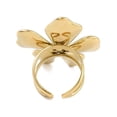 thumbnail image 3 of 3 pc 304 Stainless Steel Open Cuff Rings for Women Real 18K golden Plated Flower 37x32.5mm Adjustable, 3 of 3
