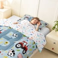 thumbnail image 3 of Catabedysis Red Tractor Letter Print Twin Comforter Sets For Boys,Cute Farm Animal Monogrammed B Bedding Set,Colorful Stars Reversible,2 Pieces,1 Comforter and 1 Pillowcase, 3 of 7