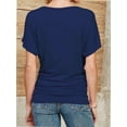 thumbnail image 3 of Women's Casual Short Sleeve Dolman Top Boat Neck T Shirts, 3 of 4
