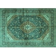 thumbnail image 1 of Ahgly Company Machine Washable Indoor Rectangle Persian Turquoise Blue Traditional Area Rugs, 5' x 8', 1 of 4