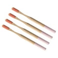 thumbnail image 2 of EeaseMX 4 cepillos de dientes de bambú biodegradables, ecológicos, para viajes y uso doméstico (rosa), 2 of 8