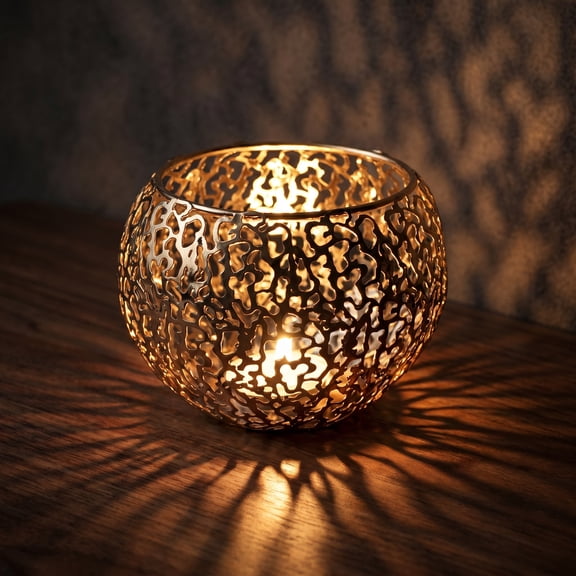 Liujiale Gold Crystal Candle Holders/Hollow Flower Vase Centerpieces for Dining Room Coffee Table Decoration, Wedding/Anniversary/Housewarming