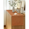 thumbnail image 5 of Table Runner 72 Inches Long for Kitchen Dining, Burnt Orange Dresser Scarf Farmhouse, Dining Table Decorations for Wedding/Parties, Farmhouse Burlap Solid Orange Color Modern Linen Texture 16 x 72 In, 5 of 9