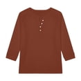 thumbnail image 4 of YunPes Unisex Kids 3/4 Sleeve Henley Shirts Dressy Button up V Neck Raglan Tops Loose Plain Fashion Blouse for Girls 3‐14 Years, 4 of 5