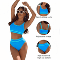 thumbnail image 2 of NICELF Bikini Sets for Women High Waisted Sporty Color Block 2 Piece Bathing Suit for Women Tummy Control Womens Swimsuits Adjustable Padded Athletic Cute 2026, Blue, 2 of 7