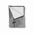 thumbnail image 2 of Shipwreck Soft Flannel Fleece Throw Blanket, Wreck Small Stranded Boat on Seaside Snow Clouds Windy Day Wave Picture, Cozy Plush for Indoor and Outdoor Use, 70" x 90", Black and White, by Ambesonne, 2 of 6