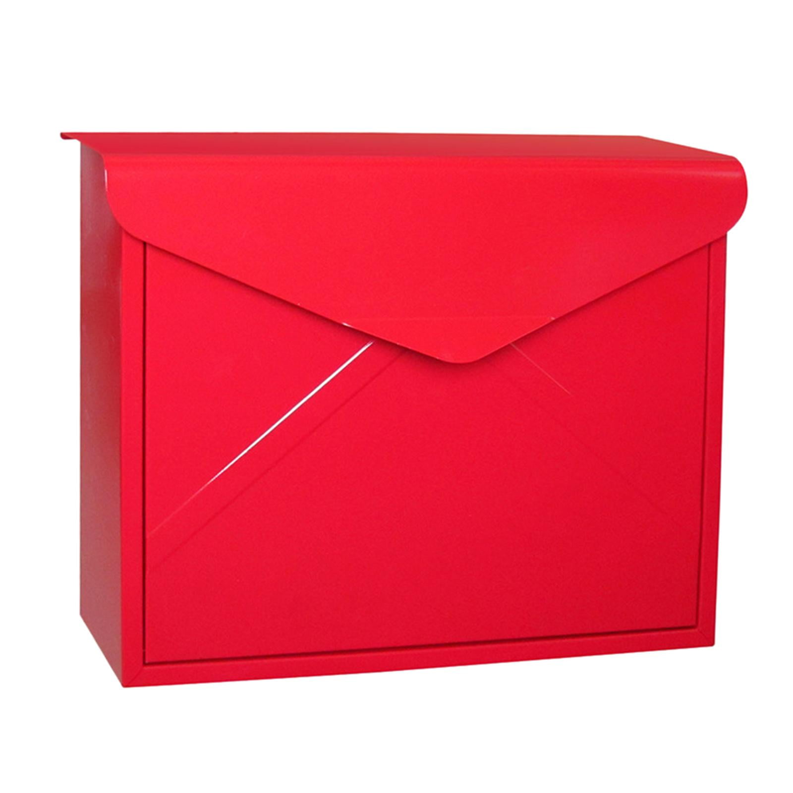 Metal Locking Mailbox Wall Mounted Rustproof Mail Case Rainproof