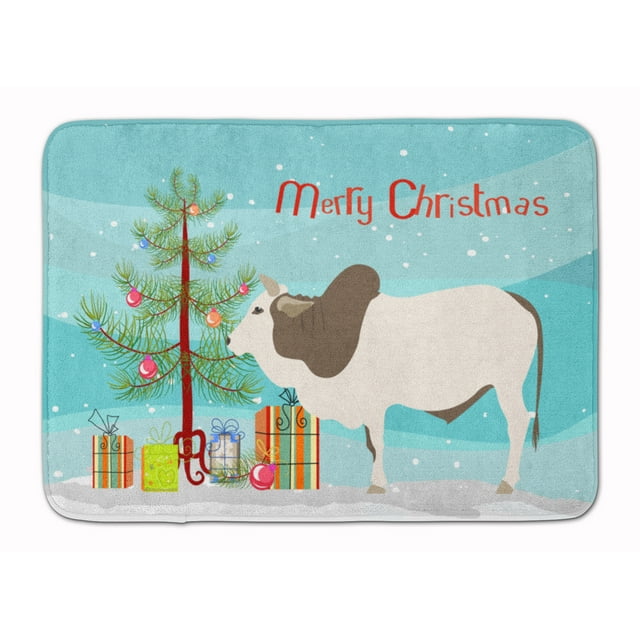 Carolines Treasures BB9197RUG Malvi Cow Christmas Machine Washable Memory Foam Mat
