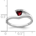 thumbnail image 2 of Solid 10k White Gold Trillion Garnet and Diamond Ring - Ring Size 7.0, 2 of 5