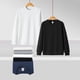 thumbnail image 4 of Ceisia Gift Men's Warm Soft Casual Long Sleeve Round Neck Lounge Homewear Two Piece Outfit Set, 4 of 5