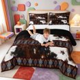 thumbnail image 3 of Erosebridal Western Cowhide King Size Comforter Sets,Cow Pattern Comforters King Size,Black Reversible,3 Pieces,1 Comforter and 2 Pillowcases, 3 of 7