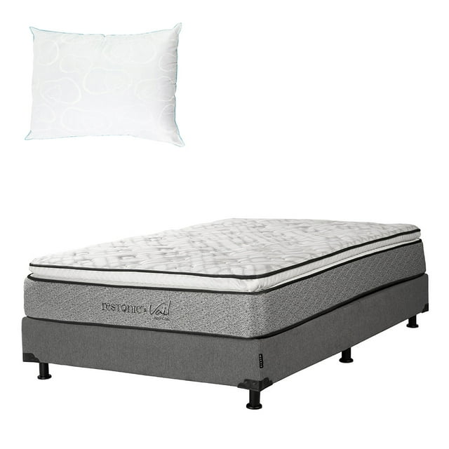 Colchón Matrimonial Dicasa Vail + Box Base Cama + Almohada Oso
