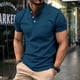 thumbnail image 1 of pstuiky Mangas cortas para hombre, Camiseta de manga larga para hombre, color liso, con solapa y botones, a la moda ropa de hombre s, 1 of 6