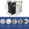 thumbnail image 4 of Laundry Hamper Sorter, 135L Foldable Laundry Basket With Lids, Large 3 Sections Laundry Bin Sorter, Waterproof Dirty Clothes Hamper Bag for Bathroom Bedroom,Washing Storage Bag,Blanket Storage, 4 of 13