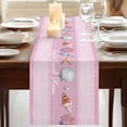 thumbnail image 3 of Table Runners 90 Inches Long Dress Scarves, Pink Summer Coastal Farmhouse Coffee/Dining/Kitchen Table Runner for Living Room, Modern Ocean Waves Starfish Shell 13x90 Inch, 3 of 9