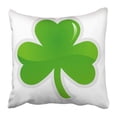 thumbnail image 1 of BOSDECO White Ireland Green Shamrock Three Leaf Clover Irish Pillowcase 18x18 inch, 1 of 1