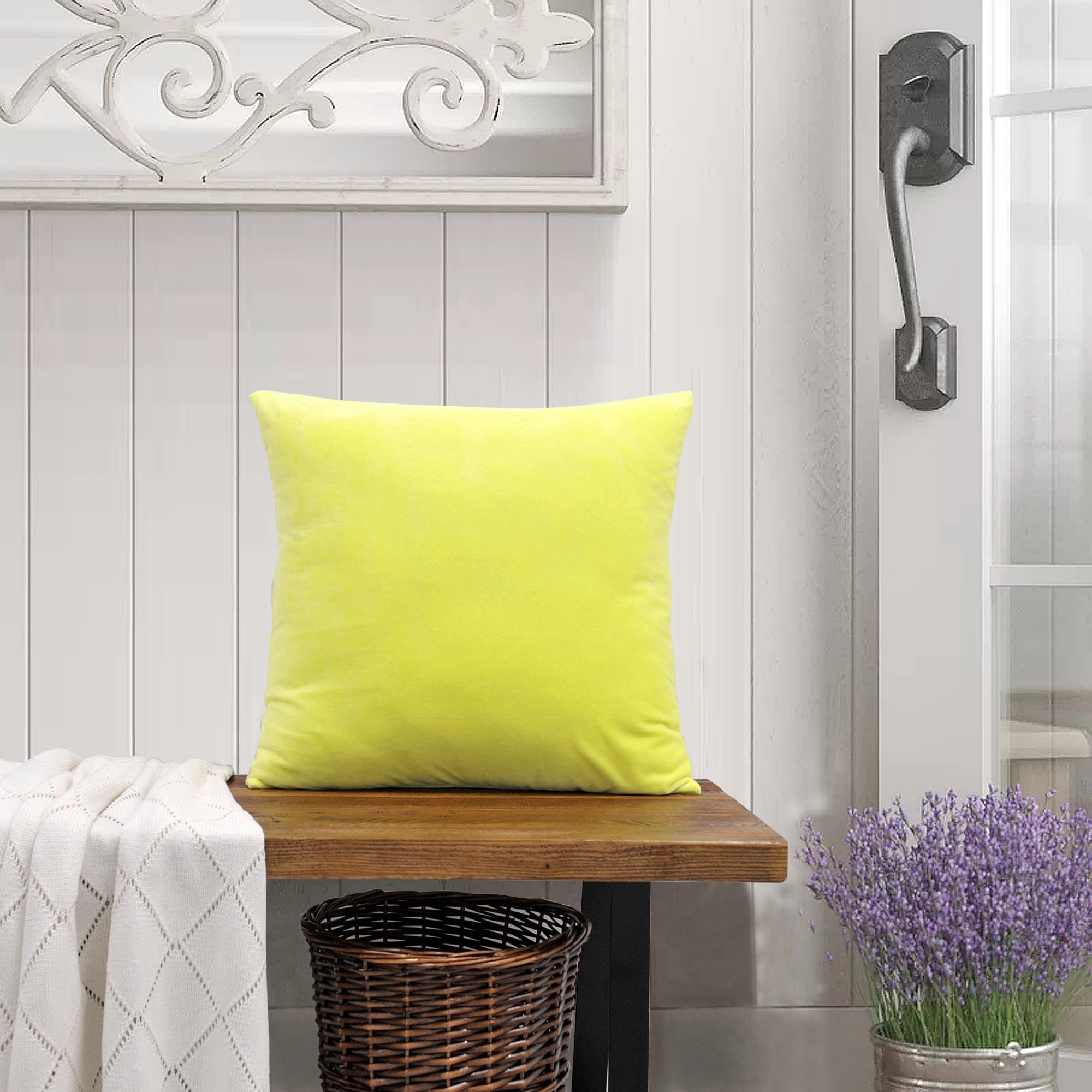 Home Soft Things Supersoft 20-inch Throw Pillow Covers (Set of 4) Yellow Polyester