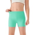 thumbnail image 2 of YOUYEDIAN Girls Athletic Shorts Kids High Waisted Yoga Dance Biker Shorts Comfy Gymnastics Shorts (Mint Green, 11-12 Years), 2 of 4