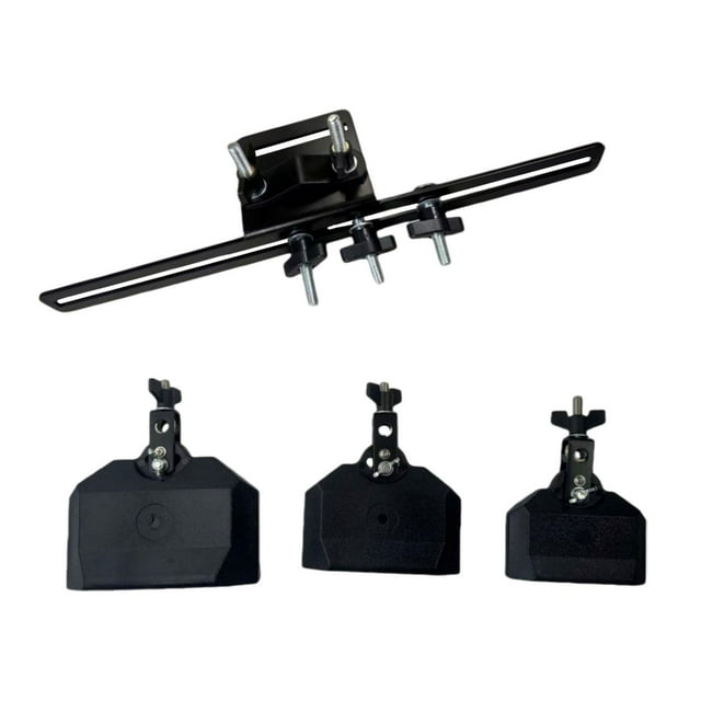 TISHITA 4" 5" and 6" Cowbell Sturdy Jam Block Set for Festival Performance Teaching Black