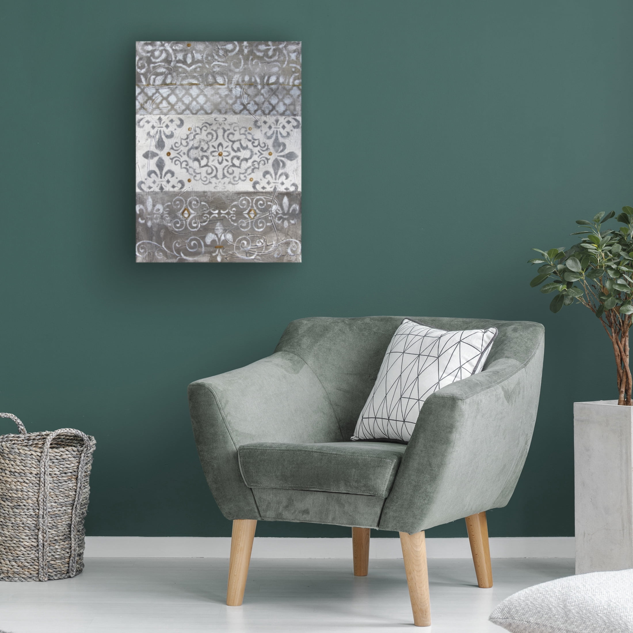 Canvas Wall Art - Jean Plout 'Abstract Lace C' Wall Art for Living Room, Bedroom, or Office Décor by Trademark Fine Art - 14 x 19 Inches