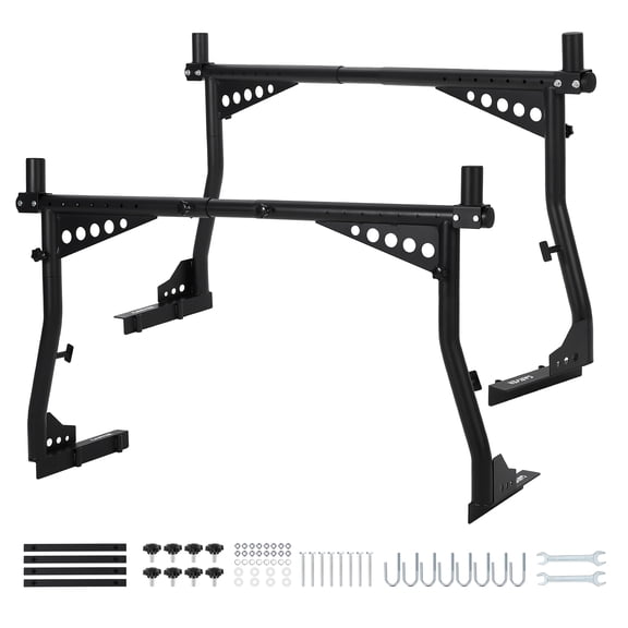 48"-72" Extendable Adjustable Truck Ladder Rack, Steel Pickup Bed Rack 1000 LB Heavy Duty No-Drill Universal Carrier for Ladders Kayaks Lumber