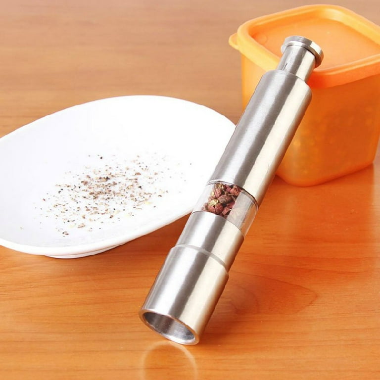 Executive Pen Salt and Pepper Grinder Set, Grind Gourmet Refillable Modern  Thumb Button Grinders Use With Peppercorns, Sea and Himalayan Salts, Comes