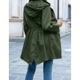 thumbnail image 2 of Women's Long Raincoats with A Hood Waterproof Jacket Lightweight Zipper Rain Coats Outdoor Hiking Packable Hooded Windbreaker Alsol Lamesa, 2 of 6