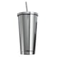thumbnail image 2 of Taza de acero inoxidable con aislamiento al vacío, taza de doble pared, para viajes, deportes al aire libre, apto para oficina, Escuela en casa, agua Plata Soledad taza de paja de acero inoxidable, 2 of 8