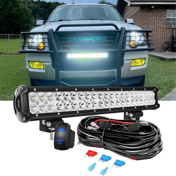 Nilight 20 Inch 12V LED Flood & Spot Beam Light Bar 126W with Wiring Harness Kit