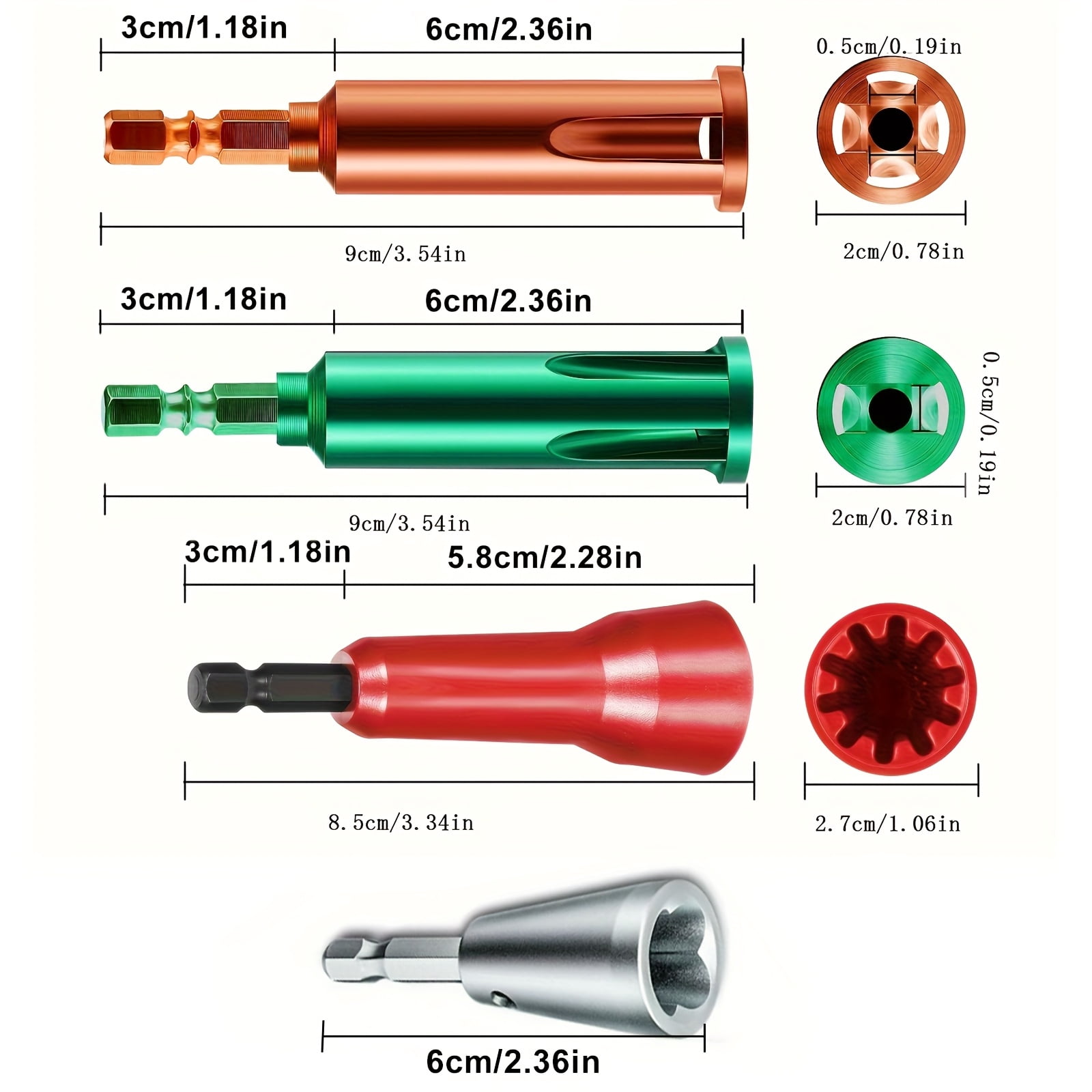 4-Piece Wire Stripper Twister Tool Set: Efficient Electric Wire Stripper Terminal Cap Sleeve, Wire Twister, 1/4in Hexagonal Handle Bit, Stripping Wire