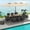Beige, variant on Costway 10 Pieces Patio Wicker Dining Set with Double-Sided Patio Umbrella 8 Armchairs Grey