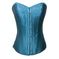 thumbnail image 1 of Chicastic Sky Blue Satin Sexy Strong Boned Corset Lace Up Bustier Top - XX-Large, 1 of 1