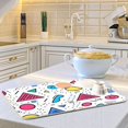 thumbnail image 6 of Yayeee Dish Drying Mat for Kitchen Counter 16"x18" Microfiber Absorbent Pad, Red Retro Pattern, 6 of 7