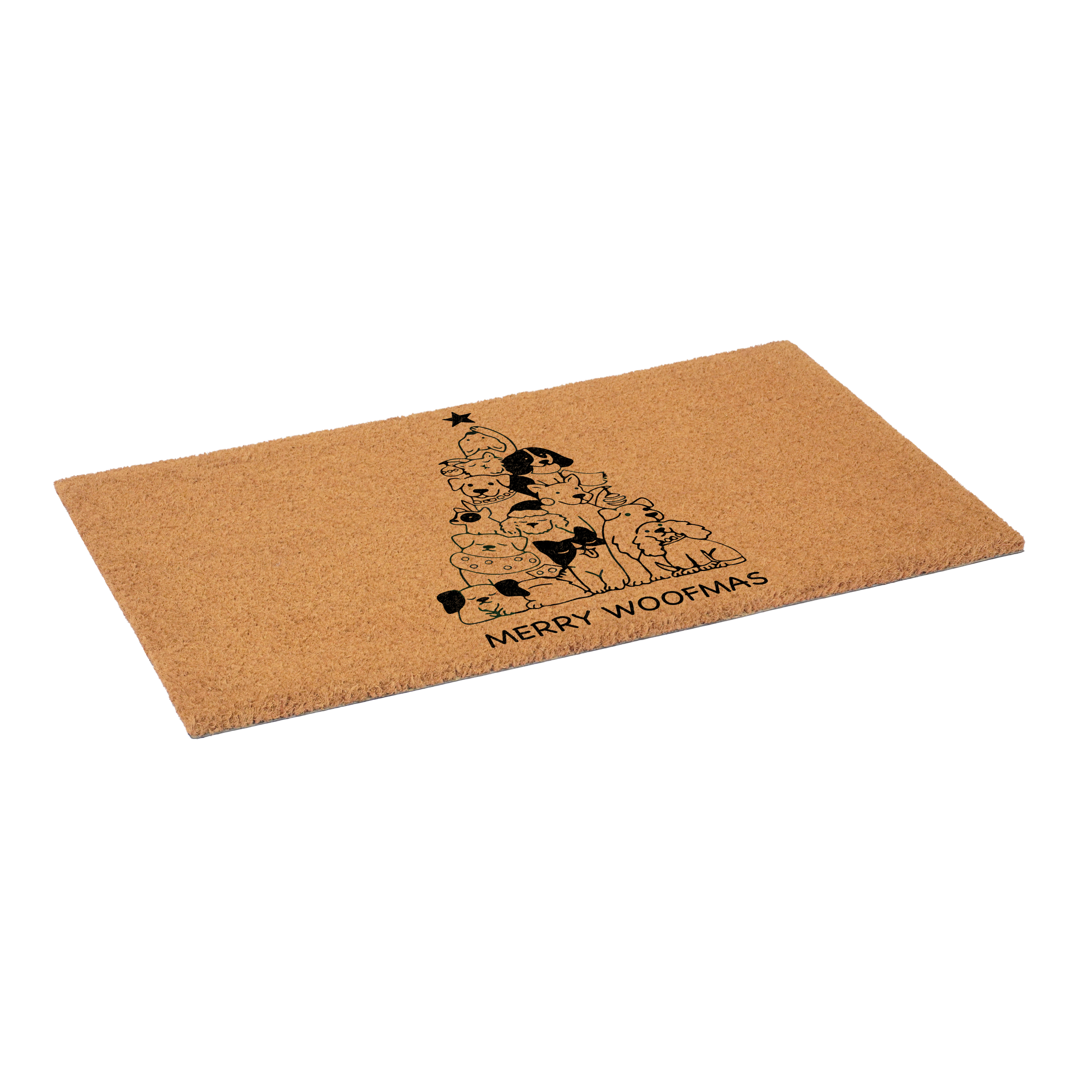 Christmas Dog Tree Doormat, 24" x 36"