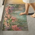 thumbnail image 4 of 2 Piece Bath Mat Set with U-Shaped Toilet Mat and Rectangle Bath Rugs Non Slip Machine Washable Bathroom Mats Enchanted Flowers Painting, 4 of 7