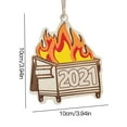 thumbnail image 5 of Vikakiooze Home Decor 2021 Dumpster Fire Christmas Ornament Christmas Tree Wooden Pendants, 5 of 5