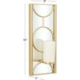 thumbnail image 3 of Metal Geometric Pillar Wall Sconce with Mirror Backing, 8" x 5" x 18", Gold, 3 of 8