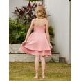 thumbnail image 3 of Oudiya Girls Summer Pink Dresses Spaghetti Strap Flowy Tiered Ruched Smocked Back Casual Beach Midi Easter Sundress,6-14Y, 3 of 6