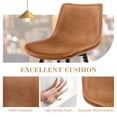 thumbnail image 4 of Kepane 24" Set of 4 Whiskey Brown Dining Chairs Modern Upholstered Faux Leather Armless Side Chairs with Sturdy Metal Legs, Perfect for Kitchen, Dining Room, or Small Spaces, 4 of 7