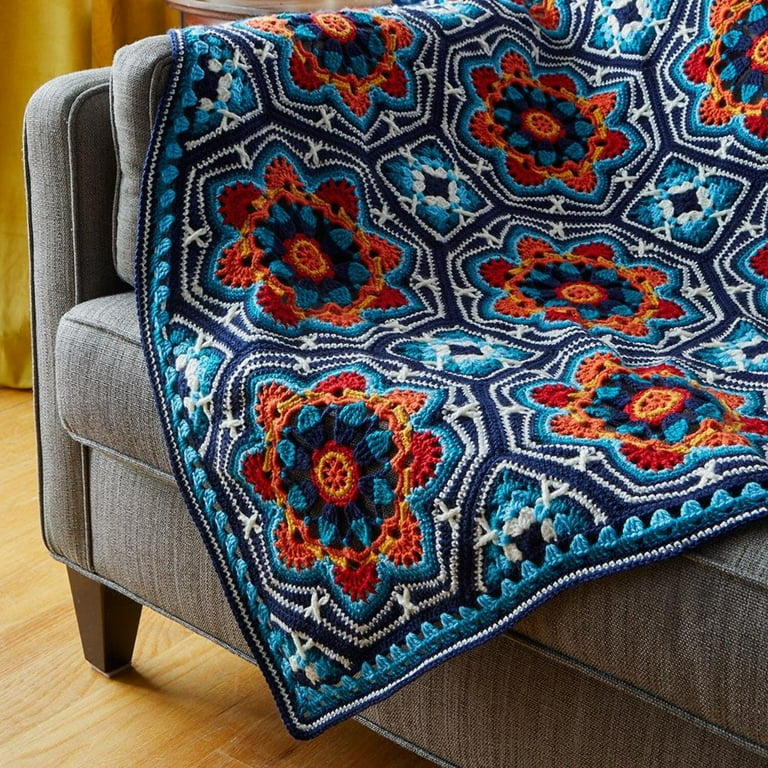 Premier Persian Tiles Throw Kit - Sandalwood, Yarns, Pattern
